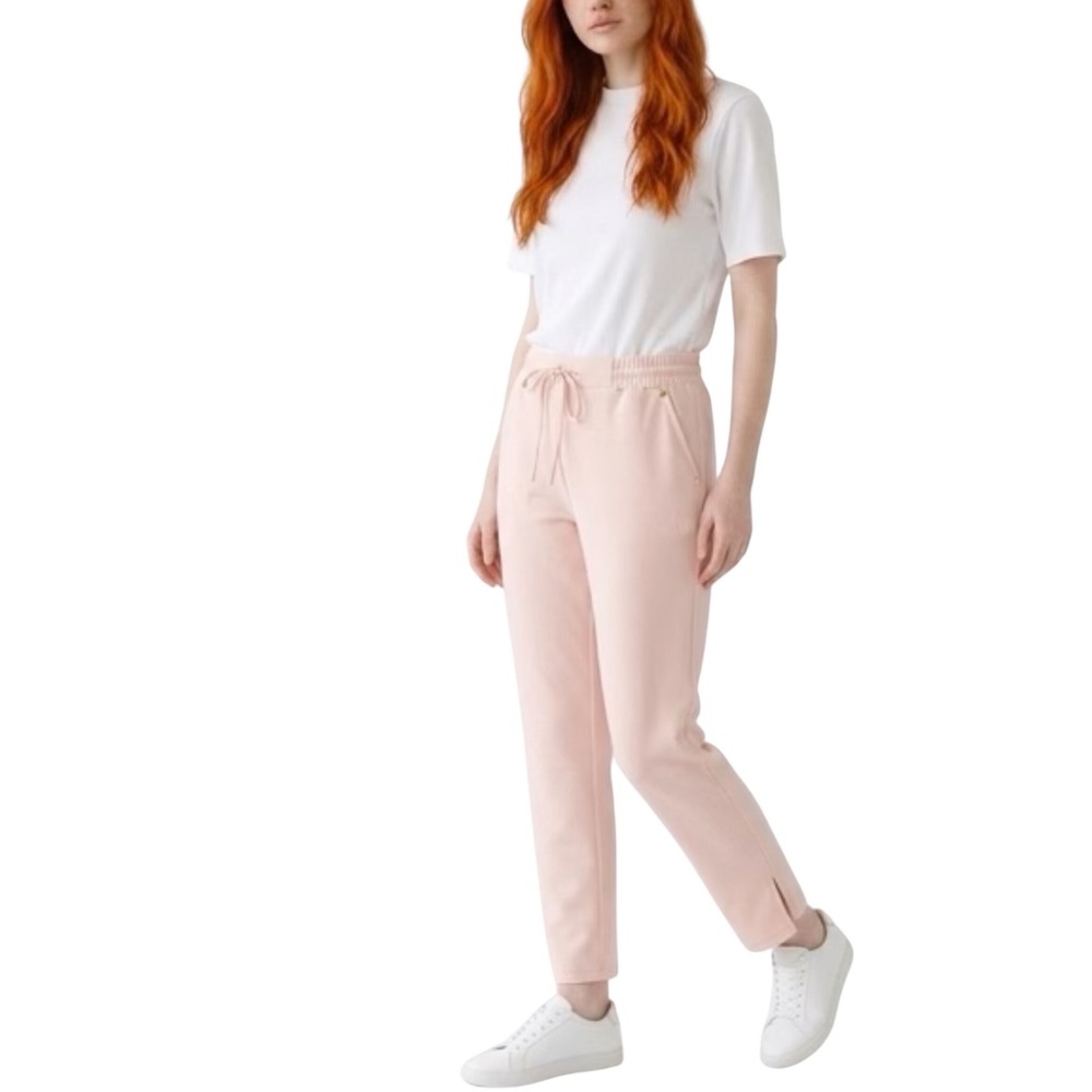 Elizabeth & Nicole Pink Drawstring Joggers Gold Stud Detail Garter Waist